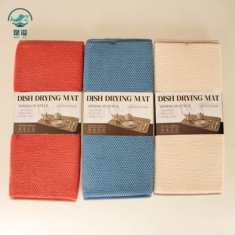 Microfiber pad kitchen drying mat